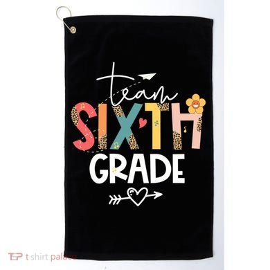 Sixth Grade Teacher Retro Groovy Design Leopard 6Th Grade Gift Golf Towel