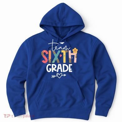 Sixth Grade Teacher Retro Groovy Design Leopard 6Th Grade Gift Hoodie
