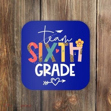 Sixth Grade Teacher Retro Groovy Design Leopard 6Th Grade Gift Coaster