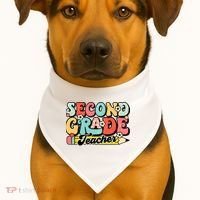 Second Grade Teacher 2nd Grade Teacher USA-Made Doggie Bandana thumb 1