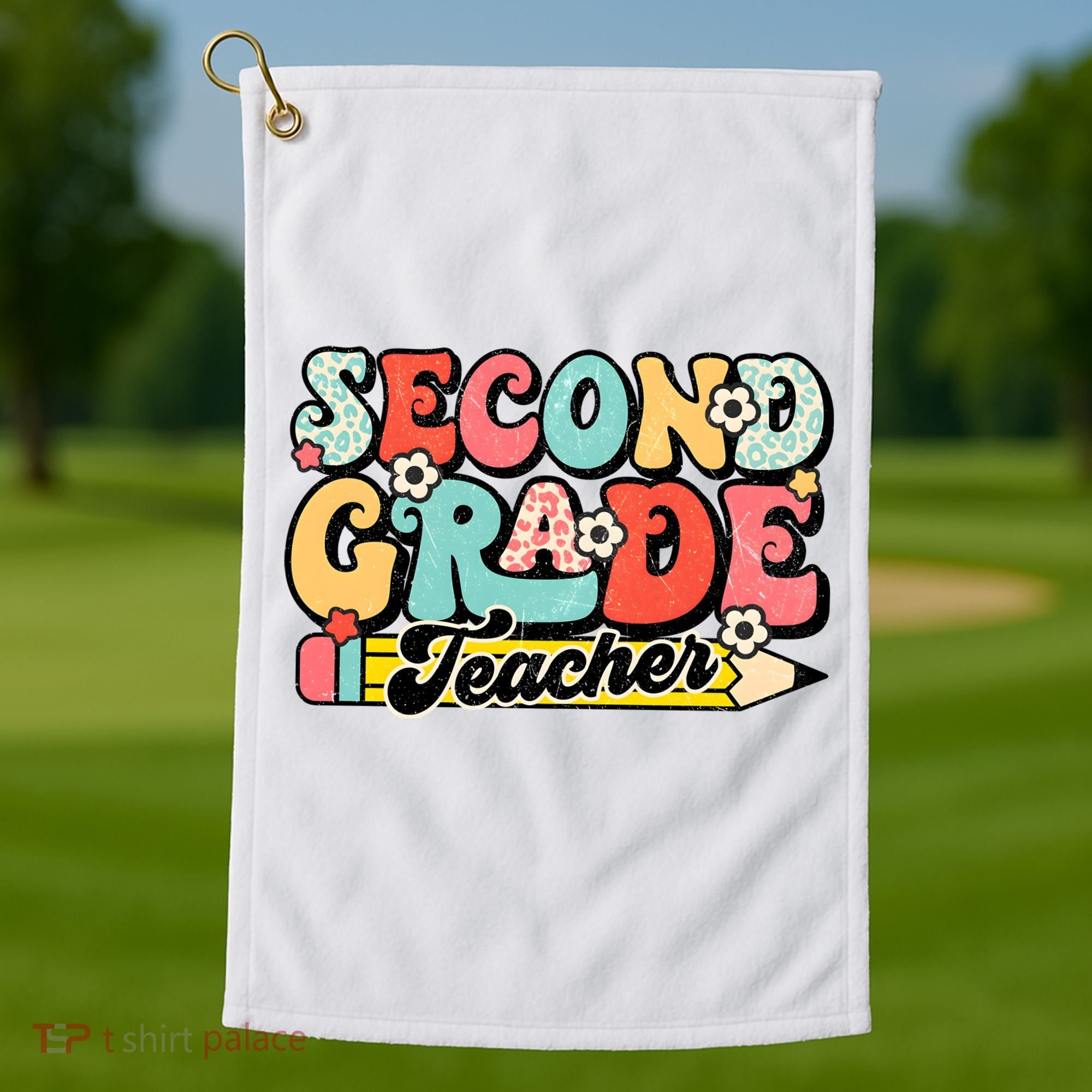Second Grade Teacher 2nd Grade Teacher Golf Towel