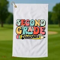 Second Grade Teacher 2nd Grade Teacher Golf Towel thumb 1