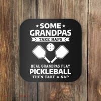 Some Grandpas Take Naps Real Grandpas Play Pickleball Coaster thumb 0