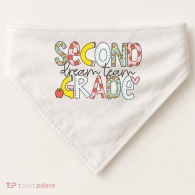 Second Grade Teacher Back To School 2nd Grade Dream Team USA-Made Doggie Bandana