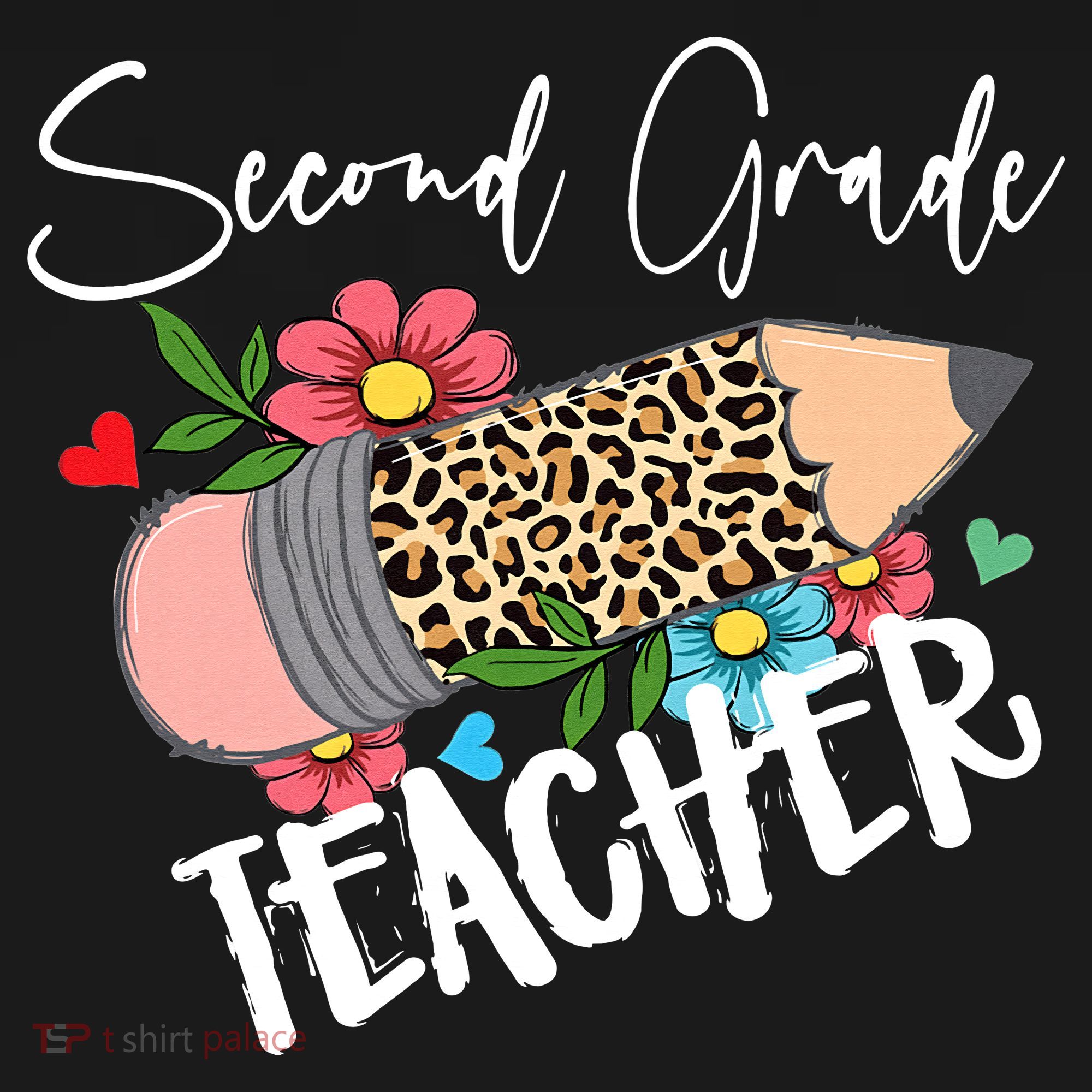 Second Grade Teacher Leopard Pencil 2nd Grade Teacher Doggie Tank
