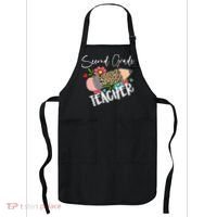 Second Grade Teacher Leopard Pencil 2nd Grade Teacher Apron thumb 0