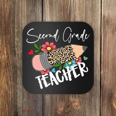 Second Grade Teacher Leopard Pencil 2nd Grade Teacher Coaster