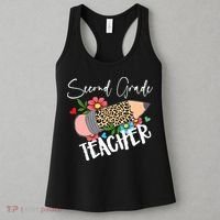 Second Grade Teacher Leopard Pencil 2nd Grade Teacher Women's Tank Top thumb 3