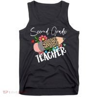 Second Grade Teacher Leopard Pencil 2nd Grade Teacher Tank Top thumb 0