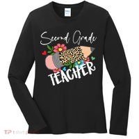 Second Grade Teacher Leopard Pencil 2nd Grade Teacher Women's Long Sleeve Shirt thumb 0