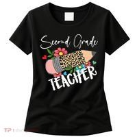 Second Grade Teacher Leopard Pencil 2nd Grade Teacher Women's T-Shirt thumb 0