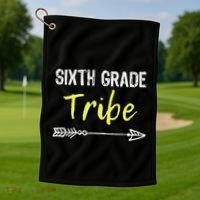 Sixth Grade Tribe 6th Teacher Back To School Gift Golf Towel thumb 1