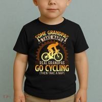 Some Grandpas Take Naps Real Grandpas Go Cycling Toddler T-Shirt thumb 2