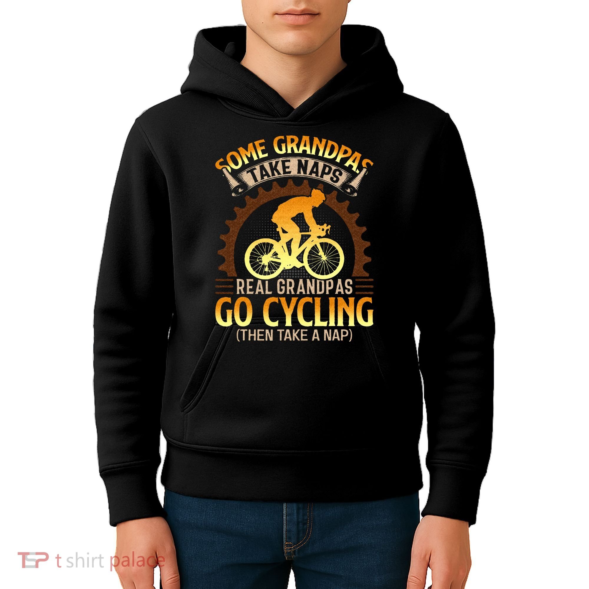 Some Grandpas Take Naps Real Grandpas Go Cycling Kids Hoodie