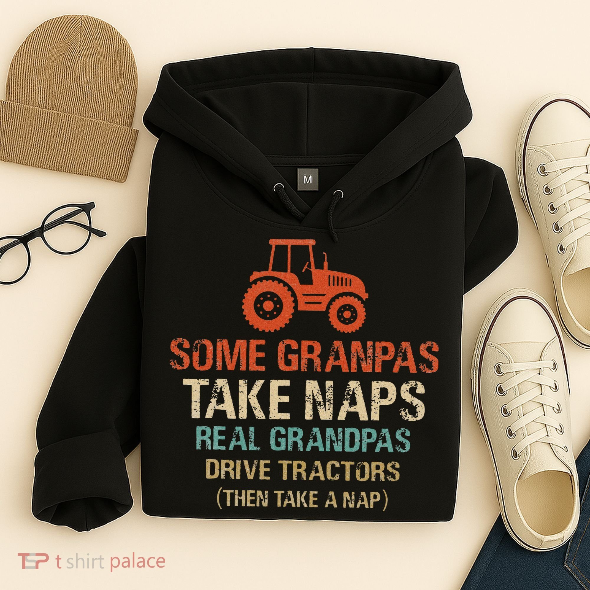 Some Grandpas take nap real Grandpas Drive Tractors Hoodie