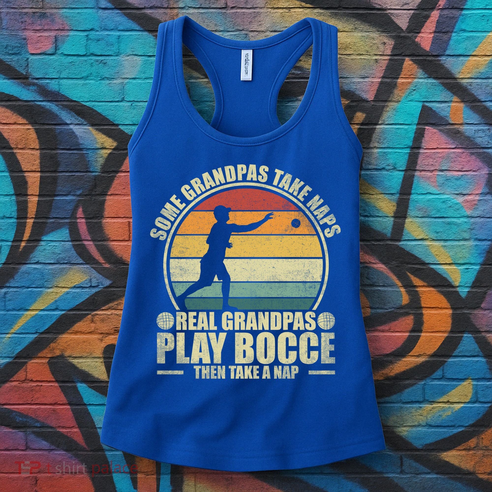 Some Grandpas Take Naps Real Grandpas Play Bocce Ball Cool Gift Women's Tank Top