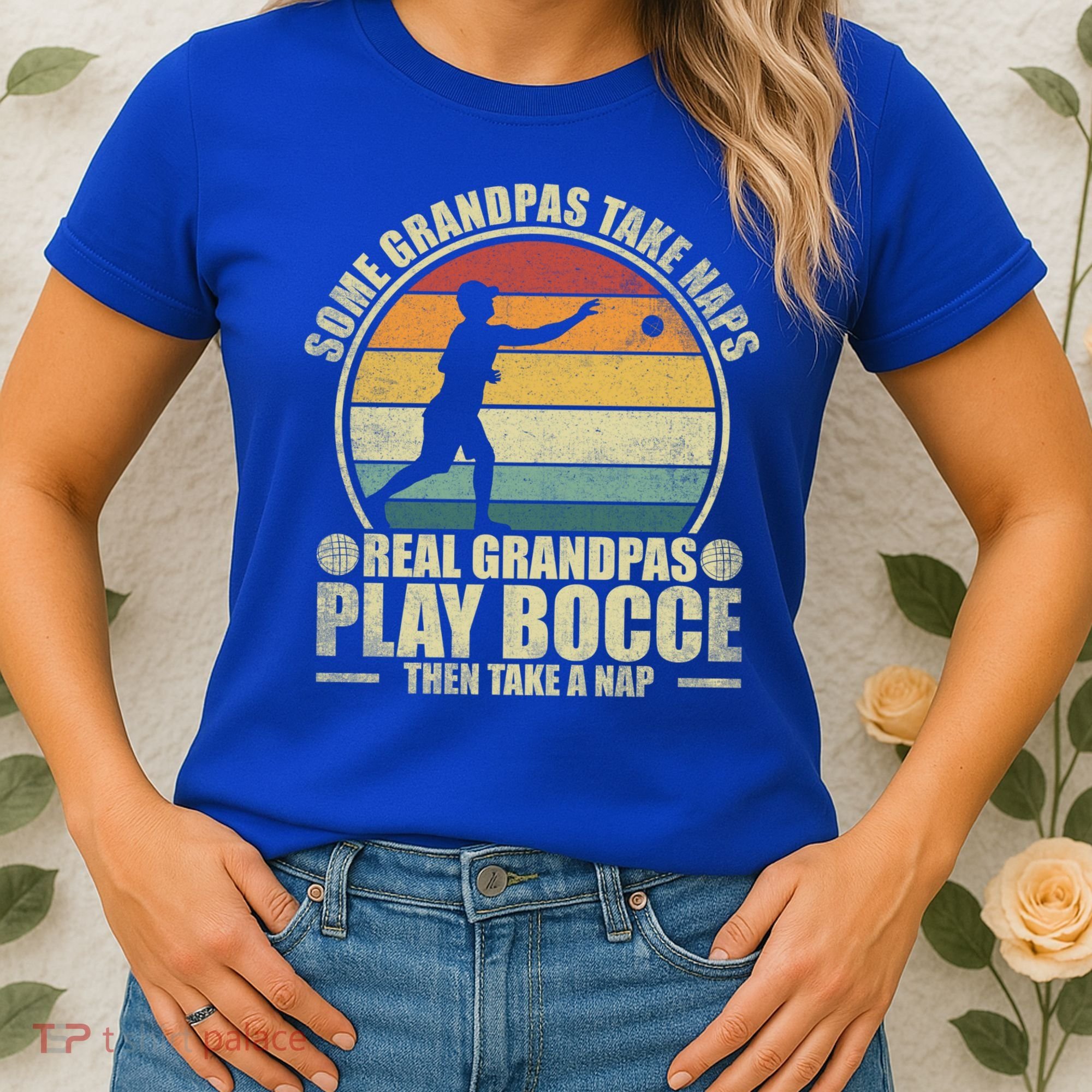 Some Grandpas Take Naps Real Grandpas Play Bocce Ball Cool Gift Women's T-Shirt