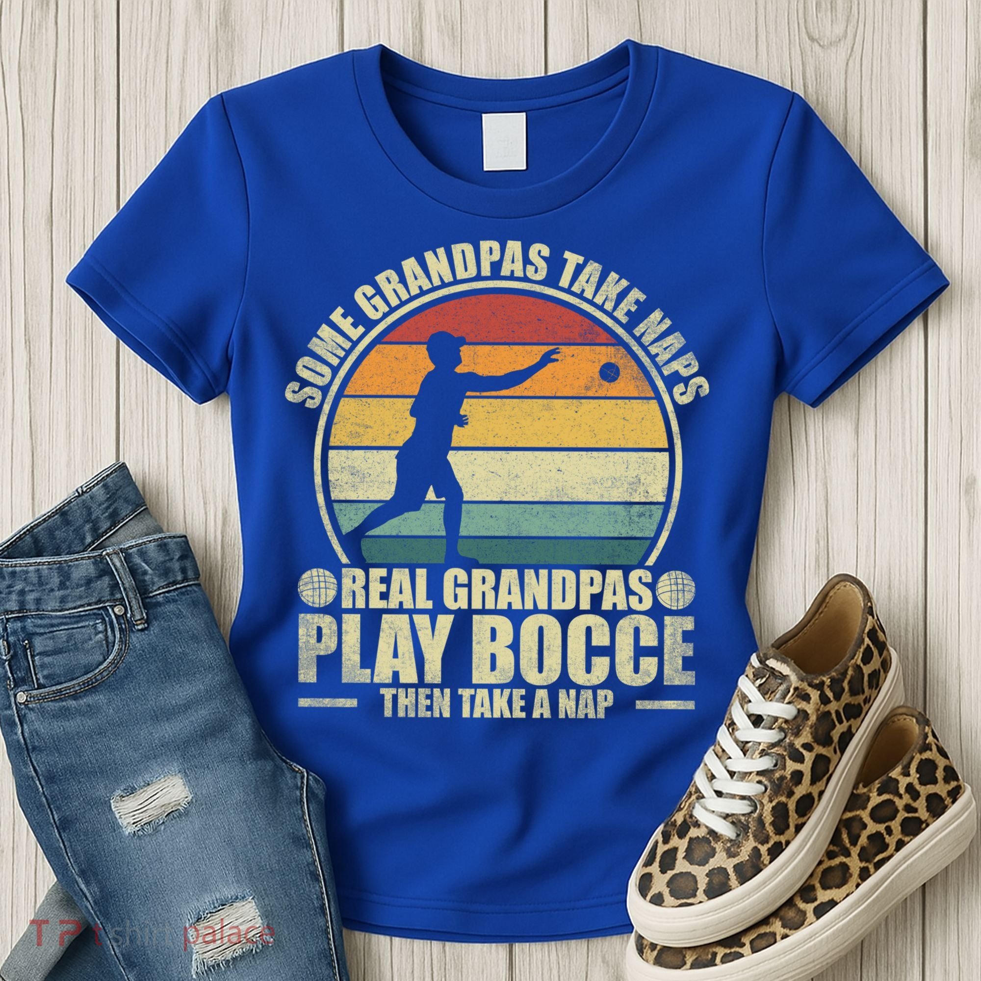 Some Grandpas Take Naps Real Grandpas Play Bocce Ball Cool Gift Women's T-Shirt