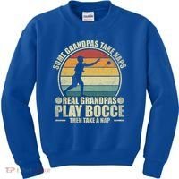 Some Grandpas Take Naps Real Grandpas Play Bocce Ball Cool Gift Kids Sweatshirt thumb 0