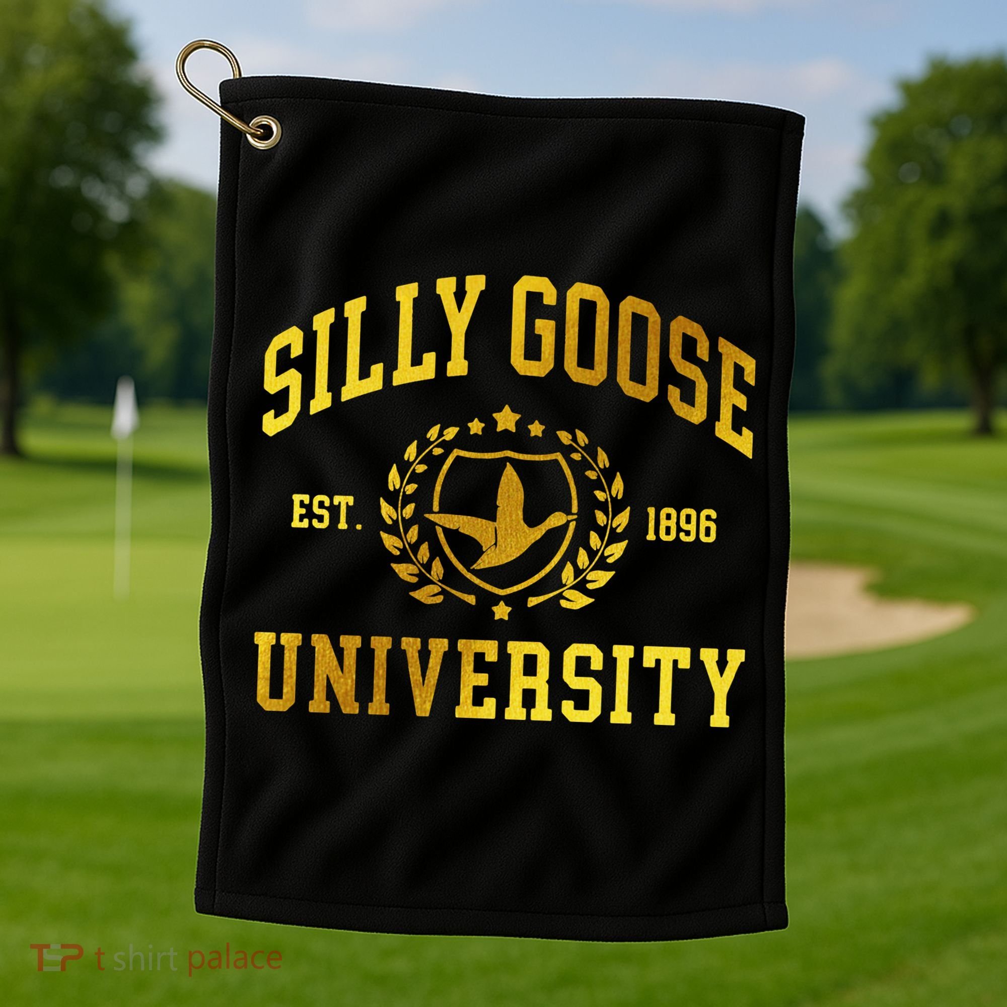 Silly Goose University Meme Funny Golf Towel