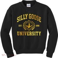 Silly Goose University Meme Funny Kids Sweatshirt thumb 0