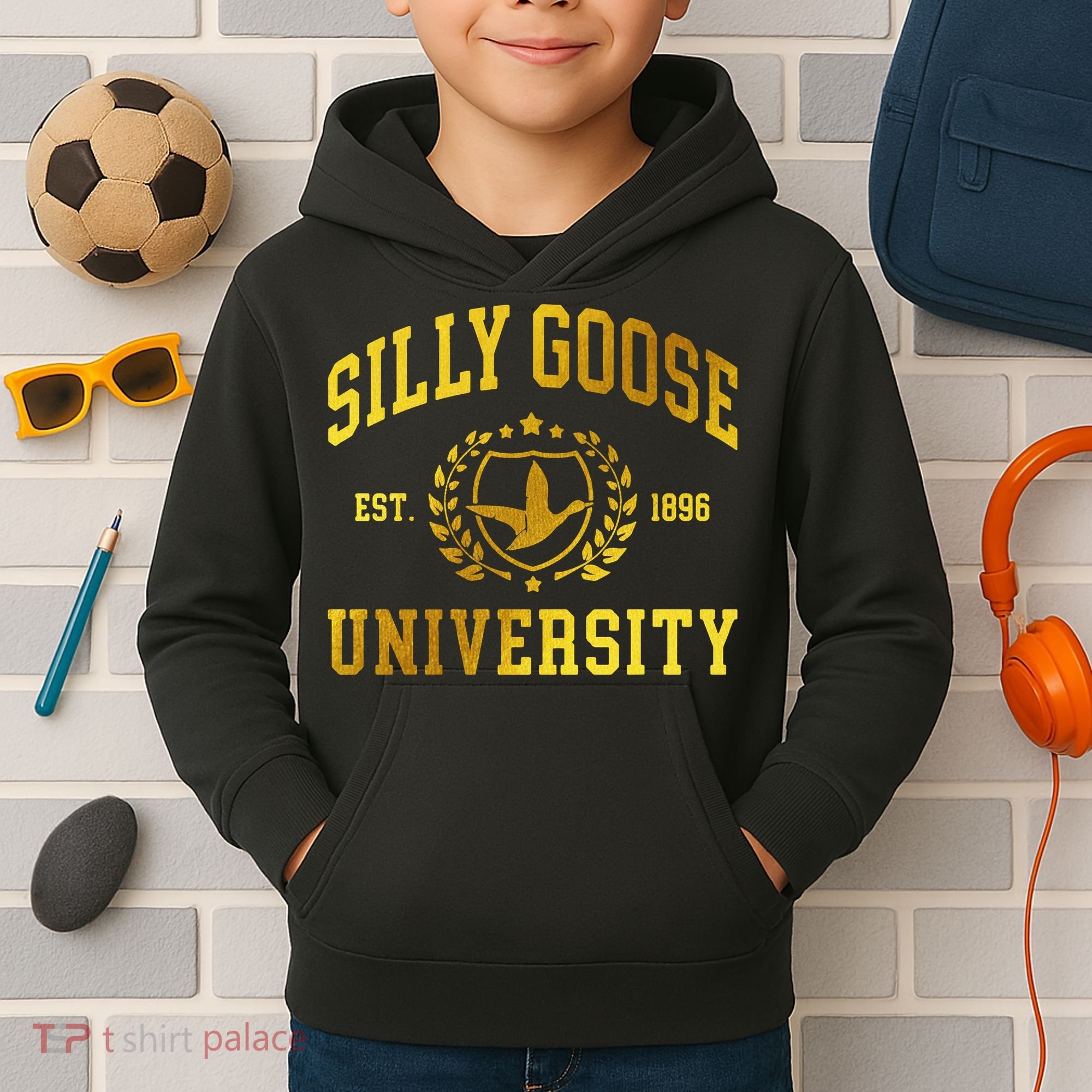 Silly Goose University Meme Funny Kids Hoodie