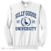 Silly Goose University Funny Goose On The Loose Funny Saying Sweatshirt thumb 0