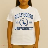 Silly Goose University Funny Goose On The Loose Funny Saying T-Shirt thumb 4