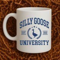 Silly Goose University Funny Goose On The Loose Funny Saying Coffee Mug thumb 2