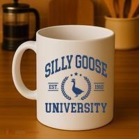 Silly Goose University Funny Goose On The Loose Funny Saying Coffee Mug thumb 4