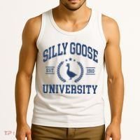 Silly Goose University Funny Goose On The Loose Funny Saying Tank Top thumb 3