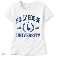 Silly Goose University Funny Goose On The Loose Funny Saying Women's T-Shirt thumb 0