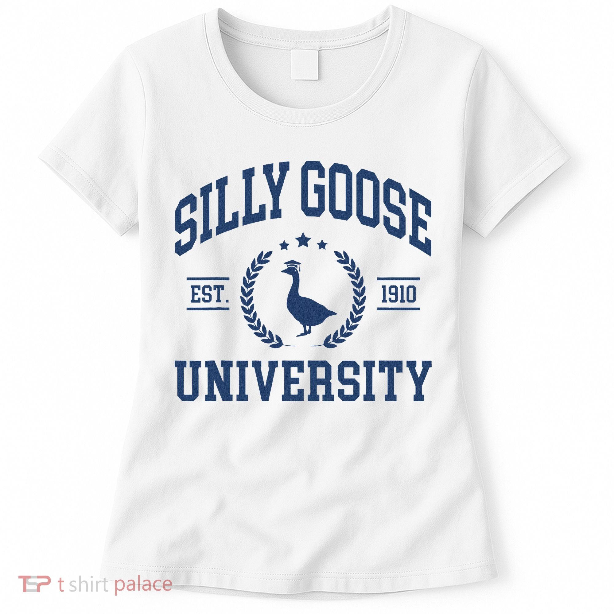 Silly Goose University Funny Goose On The Loose Funny Saying Women's T-Shirt