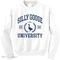 Silly Goose University Funny Goose On The Loose Funny Saying Kids Sweatshirt thumb 0
