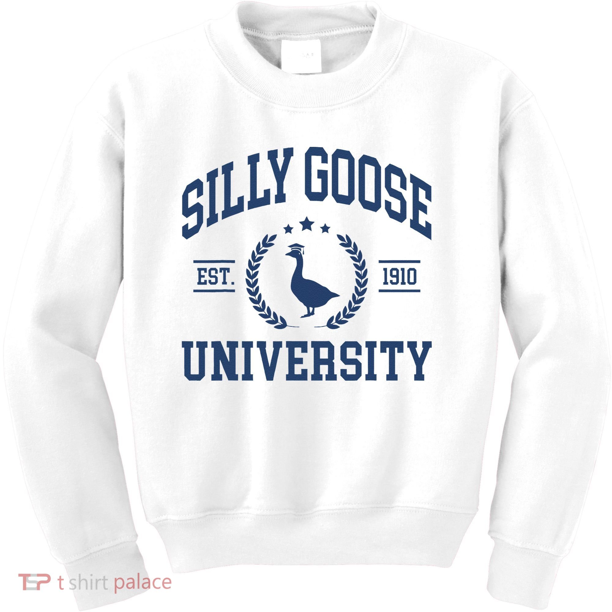 Silly Goose University Funny Goose On The Loose Funny Saying Kids Sweatshirt