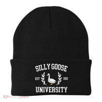Silly Goose University Funny Goose Meme Costume Beanie thumb 0