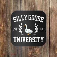 Silly Goose University Funny Goose Meme Costume Coaster thumb 0