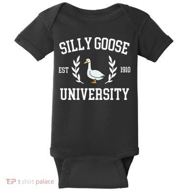 Silly Goose University Funny Goose Meme Costume Baby Bodysuit