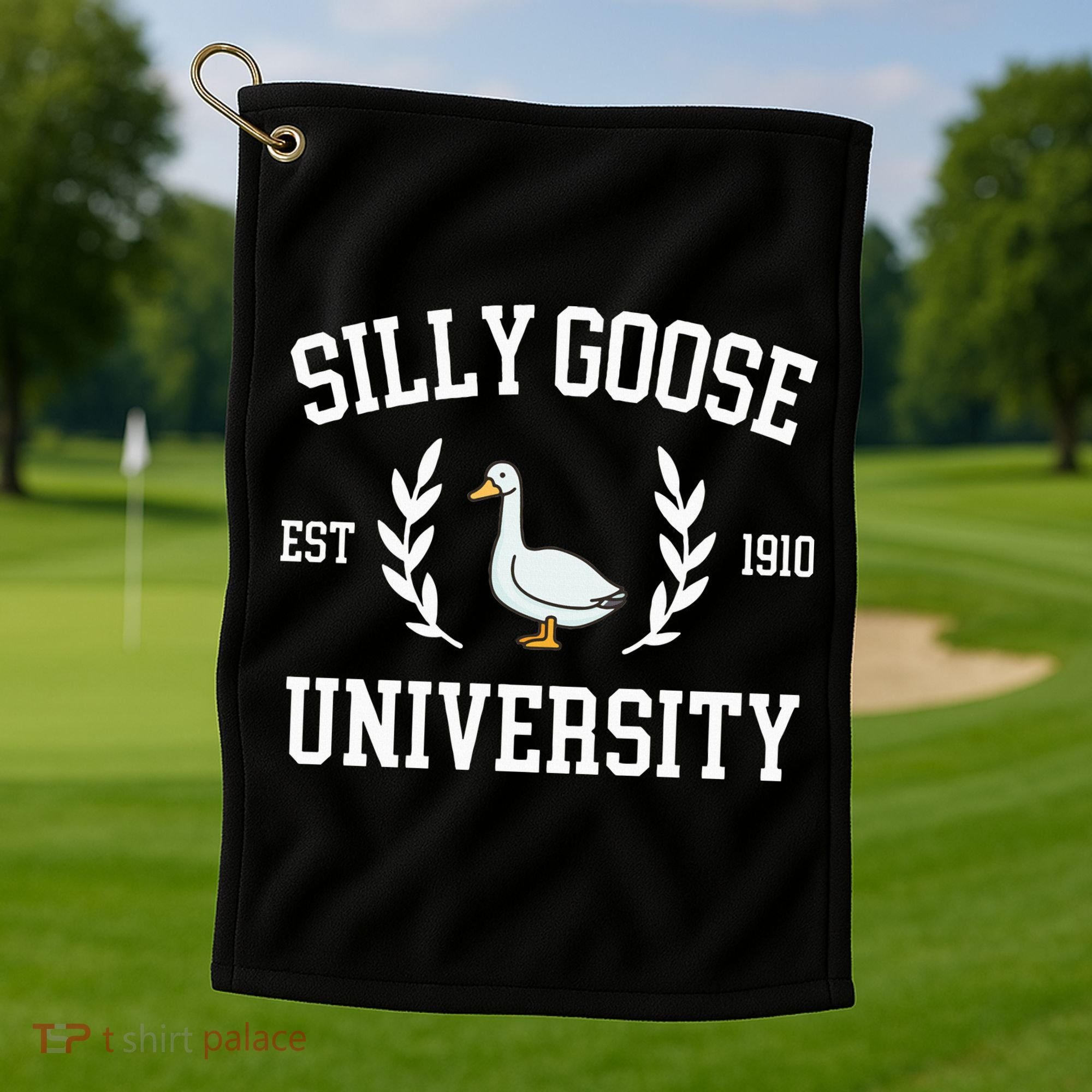 Silly Goose University Funny Goose Meme Costume Golf Towel