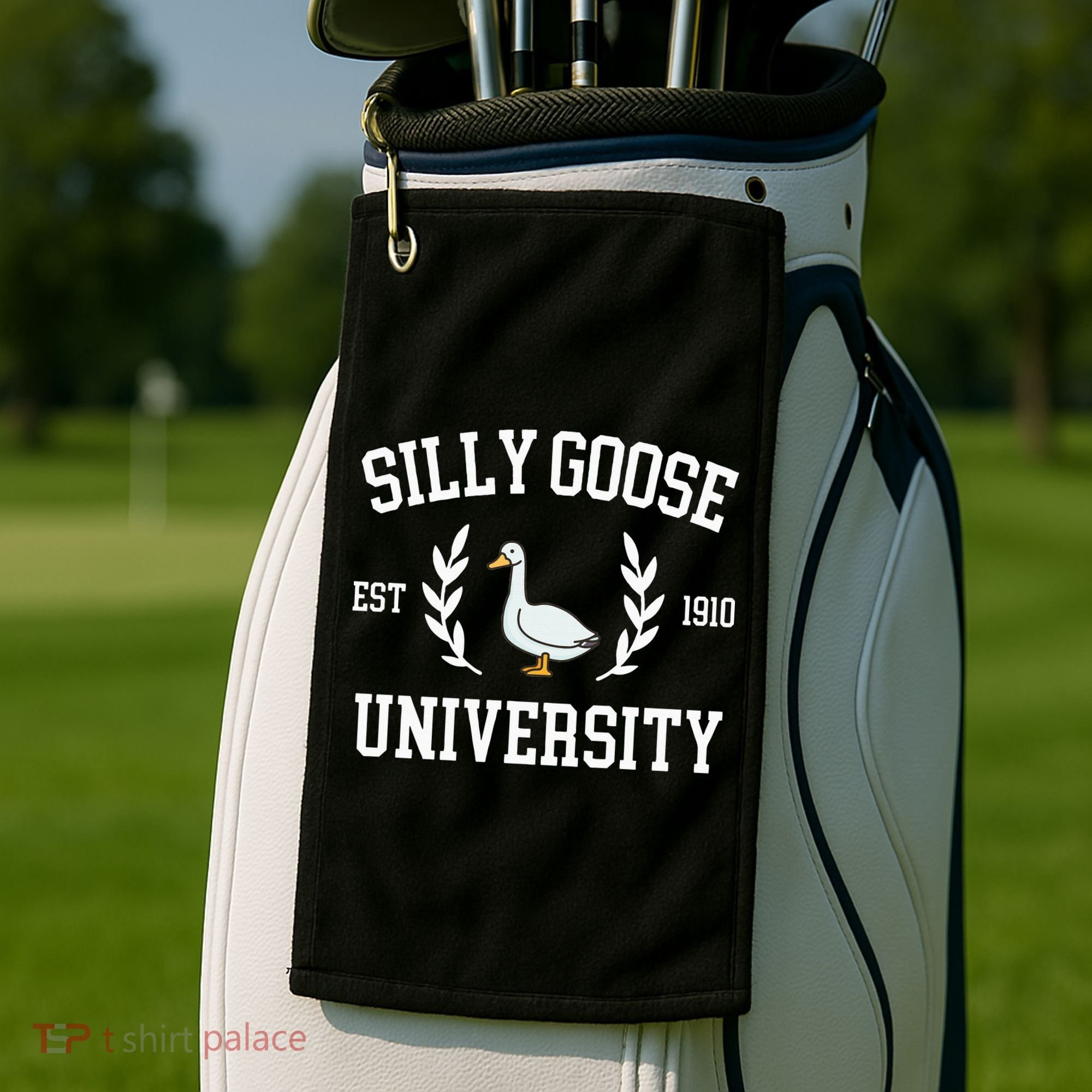 Silly Goose University Funny Goose Meme Costume Golf Towel
