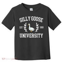Silly Goose University Funny Goose Meme Costume Toddler T-Shirt thumb 0