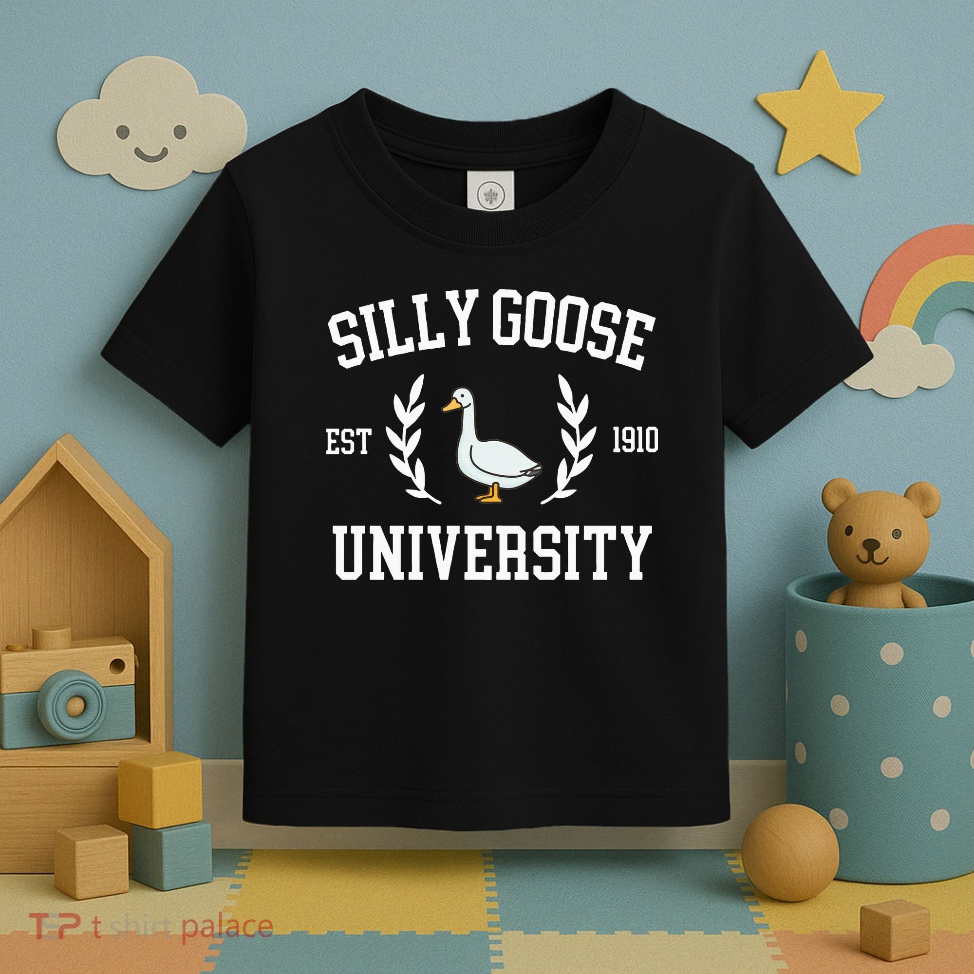 Silly Goose University Funny Goose Meme Costume Toddler T-Shirt