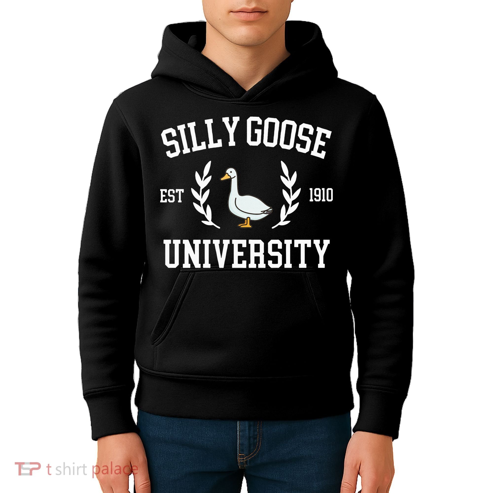Silly Goose University Funny Goose Meme Costume Kids Hoodie
