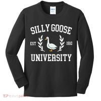Silly Goose University Funny Goose Meme Costume Kids Long Sleeve Shirt thumb 0