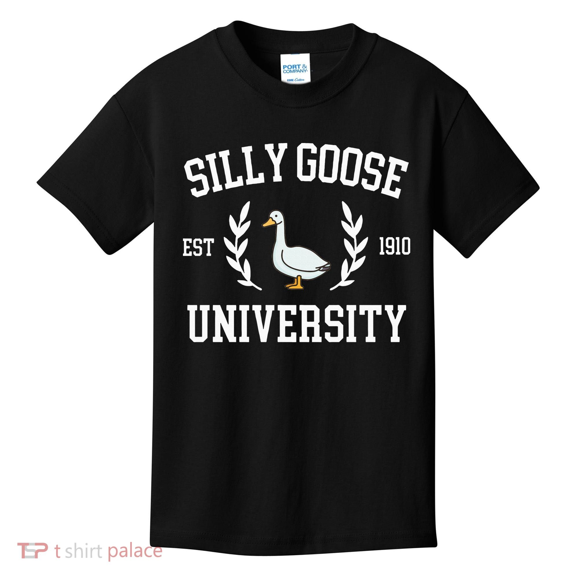 Silly Goose University Funny Goose Meme Costume Kids T-Shirt