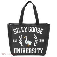 Silly Goose University Funny Goose Meme Costume Tote Bag thumb 0