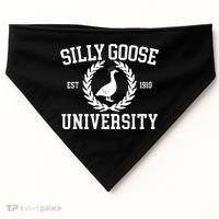 Silly Goose University Silly Goose Funny Meme School Bird USA-Made Doggie Bandana thumb 0