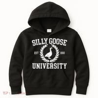 Silly Goose University Silly Goose Funny Meme School Bird Kids Hoodie thumb 0