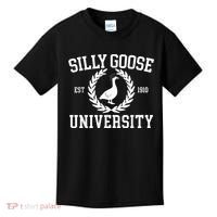Silly Goose University Silly Goose Funny Meme School Bird Kids T-Shirt thumb 0