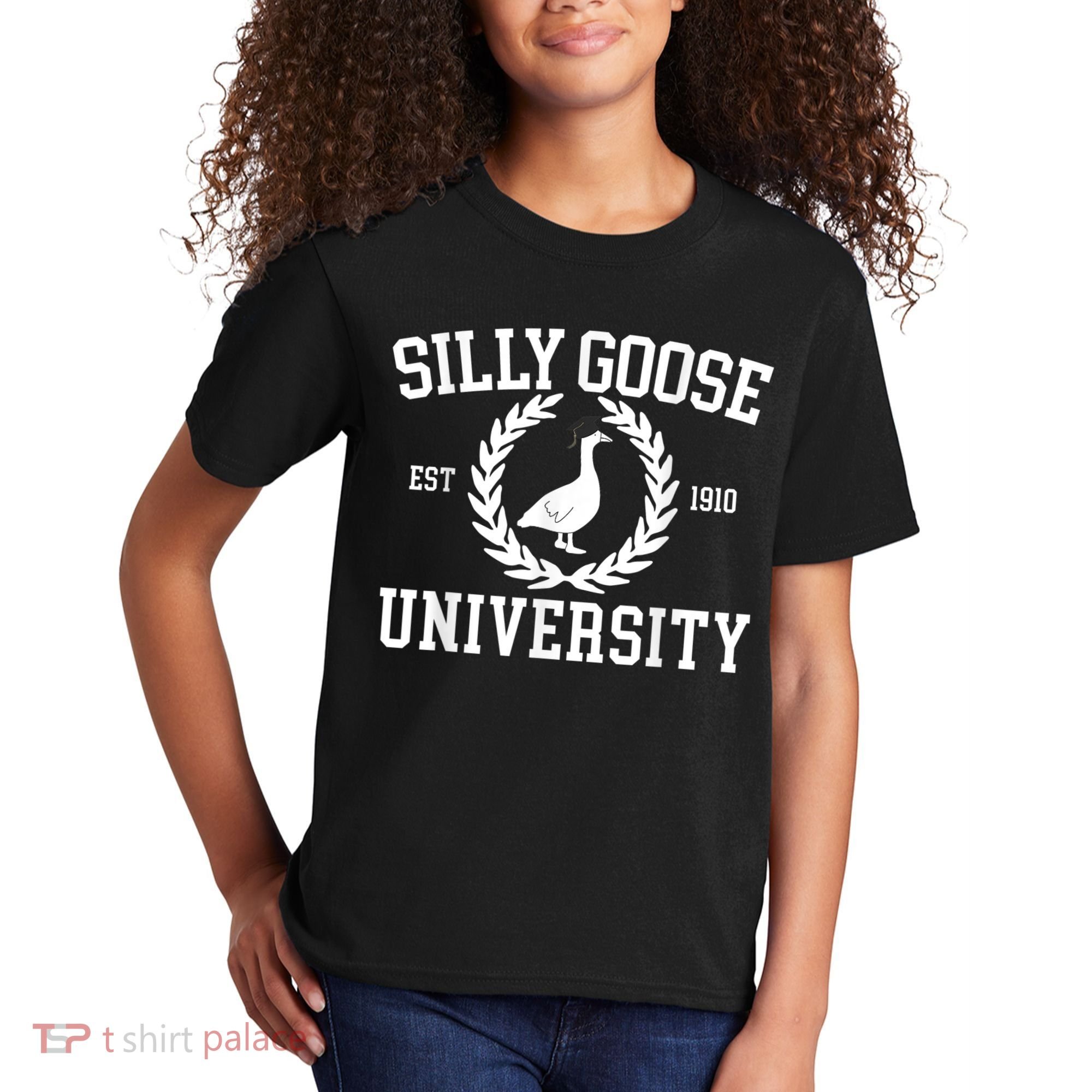 Silly Goose University Silly Goose Funny Meme School Bird Kids T-Shirt